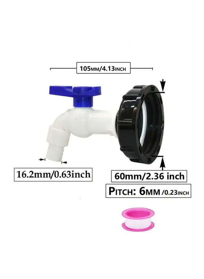 محول صنبور خزان IBC نمط صمام A 16 مم توصيلة سريعة لحديقة 1/2 بوصة ذكر إلى 5/8 تركيب خرطوم - Image 1