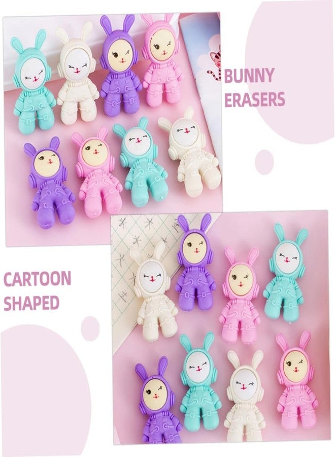 iSAA Store 12-Piece 3D Bunny Space Astronaut Design Rubber Pencil Erasers for Kids, Birthday Return Gifts, School Stationery for Boys and Girls (12) - Image 2
