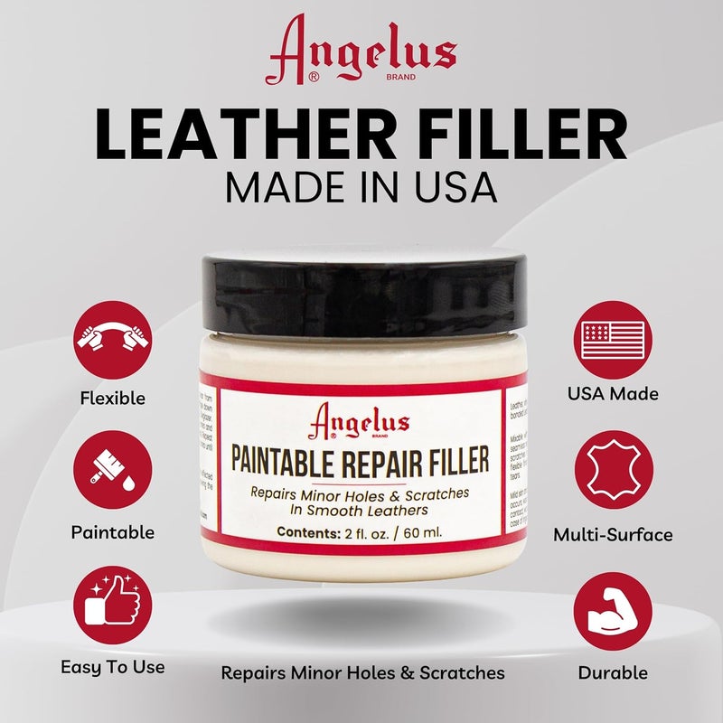 Angelus Leather Filler for Filling or Repairing Holes, Tears, Cracks, Scratches, for Leather Car Seats, Furniture, Shoes- Flexible - 2oz - Image 2