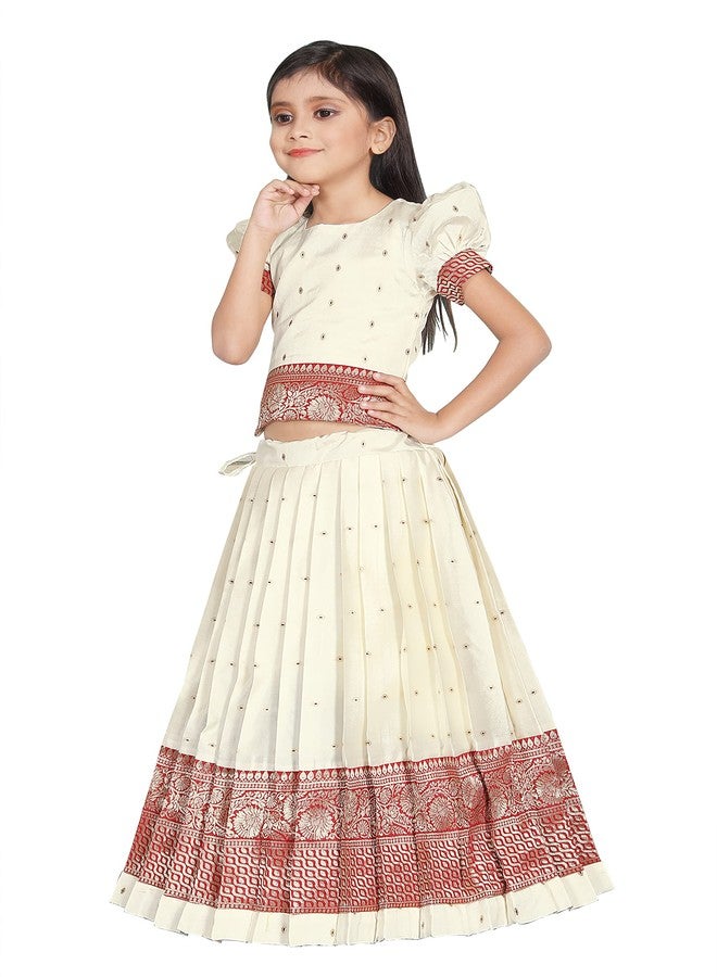 comrate كومرات فستان بناتي للأطفال باللونين الأحمر والأبيض مع شولي باتو بافاداي (9-10 سنوات) - Image 4