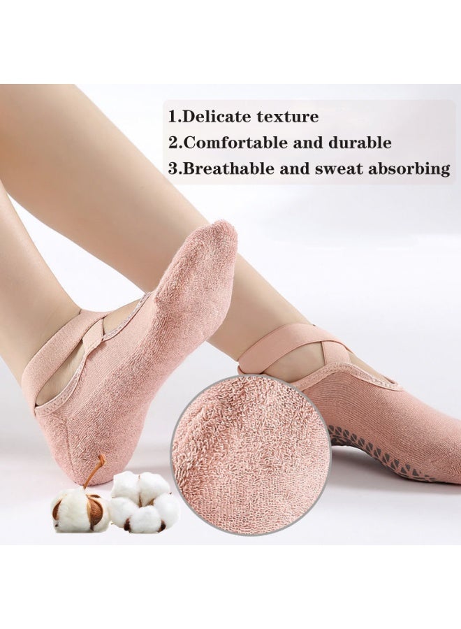 3 Pairs Anti-Skid Breathable Fitness Pilates Yoga Socks Ballet Dance Socks Barefoot Workout Socks - Image 5