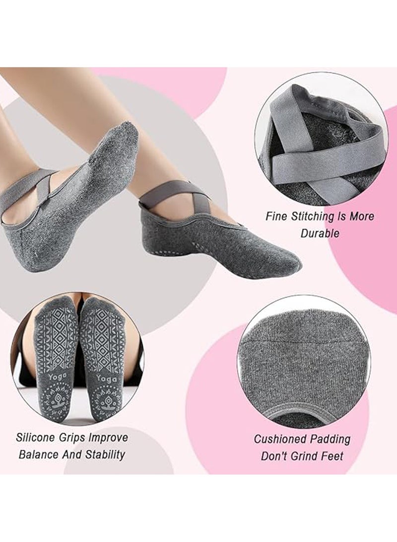 3 Pairs Anti-Skid Breathable Fitness Pilates Yoga Socks Ballet Dance Socks Barefoot Workout Socks - Image 4