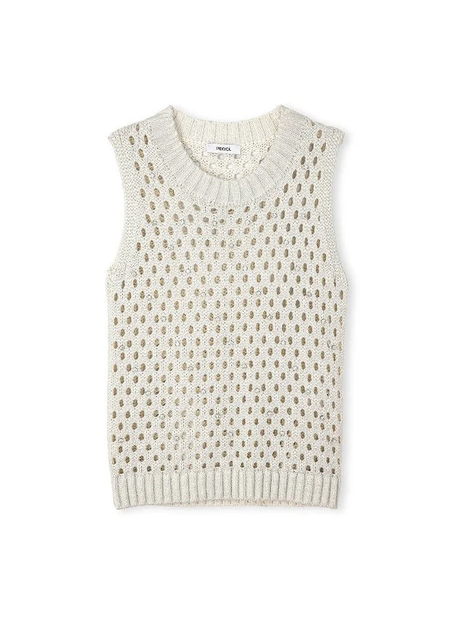 Ipekyol  Regular Fit Openwork Sleeveless Knit Top for Women | Best Price UAE