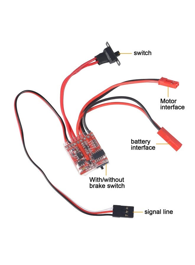 UMLIFE 4 Pcs Mini Rc 20A Brushed Esc Motor Speed Rc Esc 2Khz Forward Reverse Brush Brake Rc 2S For Controller Boat Rc Car Tank  - Image 2