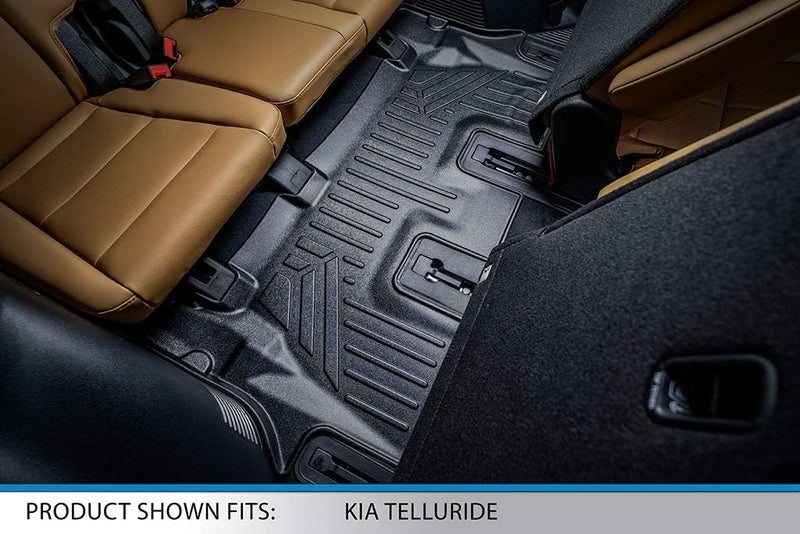Smartliner All Weather Custom Fit Floor Mats 3 Row Liner Set Black for 2020-2023 Hyundai Palisade - Image 5