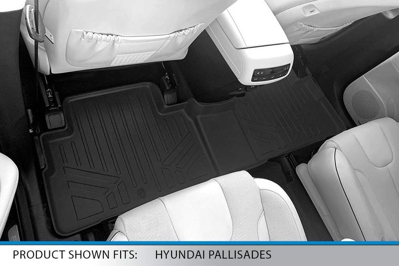 Smartliner All Weather Custom Fit Floor Mats 3 Row Liner Set Black for 2020-2023 Hyundai Palisade - Image 4