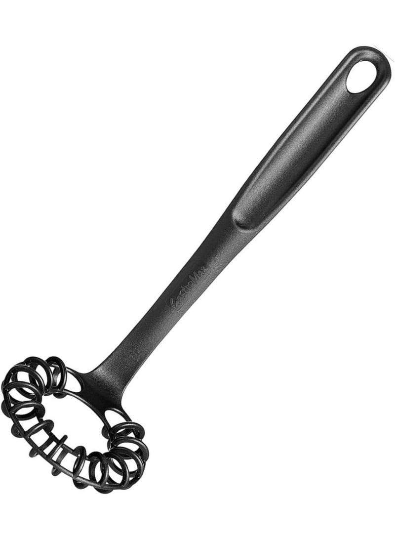 Generic Safe Silicone Spiral Hand Whisk - Heat Resistant Sauce and Egg Whisk with Flexible Silicone Head and Ergonomic Handle with Hanging Hole - Black - 1 Pack - Image 4