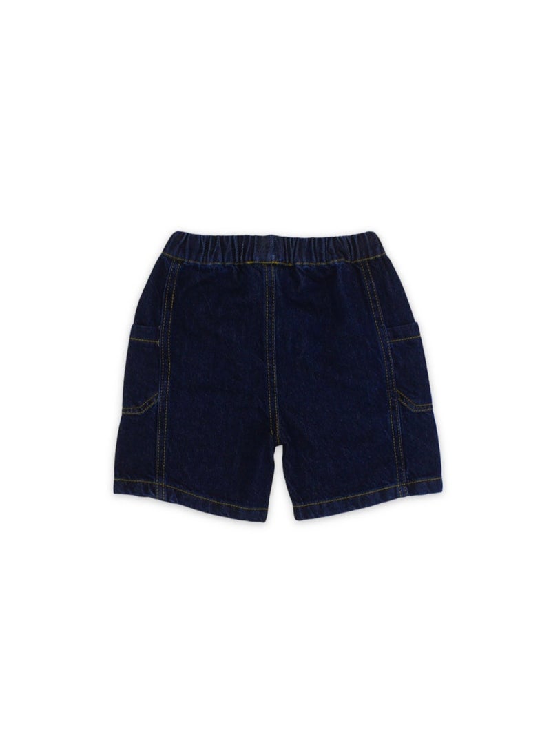 Pompelo Baby Boys Cotton Denim Short – Navy - Image 2