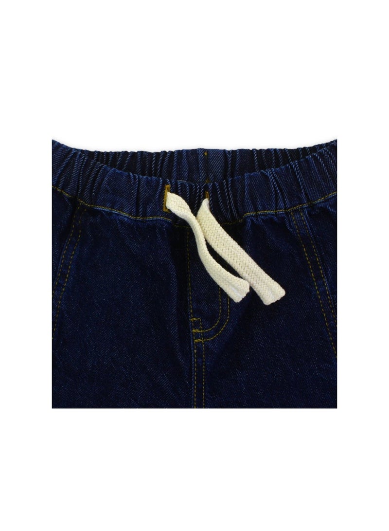 Pompelo Baby Boys Cotton Denim Short – Navy - Image 3