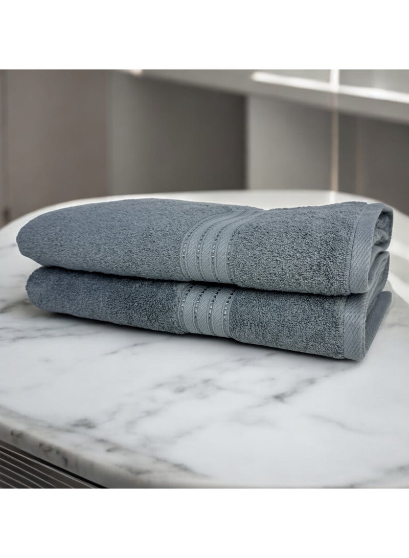 كاسينو Kassino Jumbo Bath Sheet (2 Pack, 80x160 cm) - 580 GSM Large Bath Towel,100% Combed Cotton, Soft & Quick-Dry Oversized Towels, Highly Absorbent, Double Stitched Hotel Quality Towels | Monument - Image 2