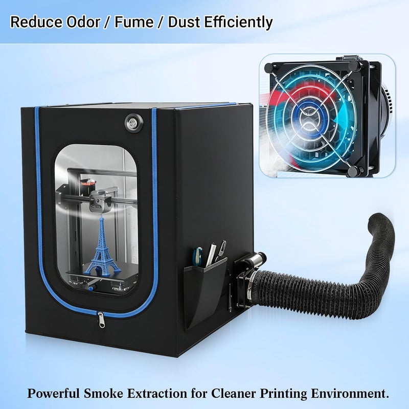 Baquler Fan Fume Extraction Kit for 3D Printer Enclosure 4000 RPM High-Efficiency Ventilation Low Noise Fan with Exhaust Pipe Flange Mesh Cover for Air Circulation Odors Smoke Harmful Particle Dust - Image 5