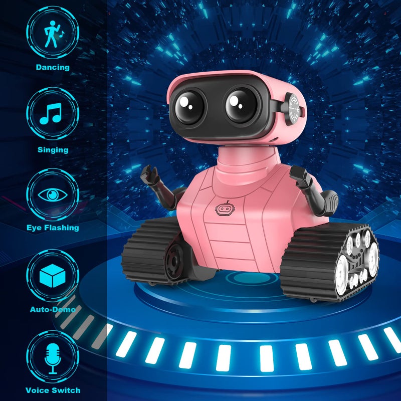 Hamourd Robot Toys for Girls Rechargeable Remote Control Robots Toy Robot with AutoDemonstration Flexible Head  Arms Dance Moves Music and Shining LED Eyes Girls Toys Age 68 27 - Image 3