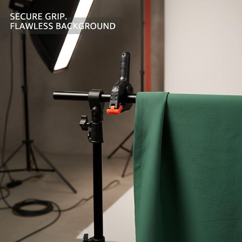 Backdrop Support Clip Spring Loaded Pp Plastic Clamp For Photo Studio Background Stand Secure Grip For Muslin And Green Screen 1 Piece - Image 4