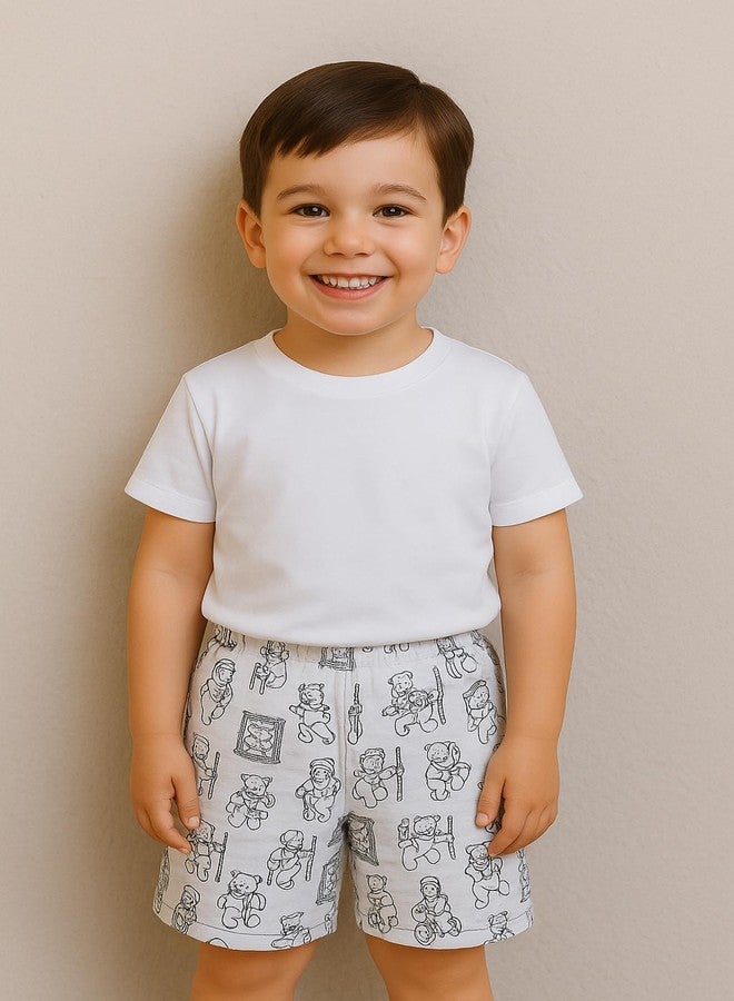 Cortica Kids' Cotton Shorts Combo Pack - Stylish & Comfortable Shorts for Boys, Girls & Kids (Pack of 1 Random Colors & Prints) Multicolour - Image 5