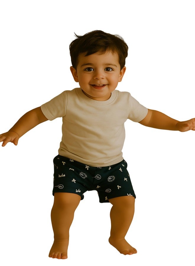 Cortica Kids' Cotton Shorts Combo Pack - Stylish & Comfortable Shorts for Boys, Girls & Kids (Pack of 1 Random Colors & Prints) Multicolour - Image 1