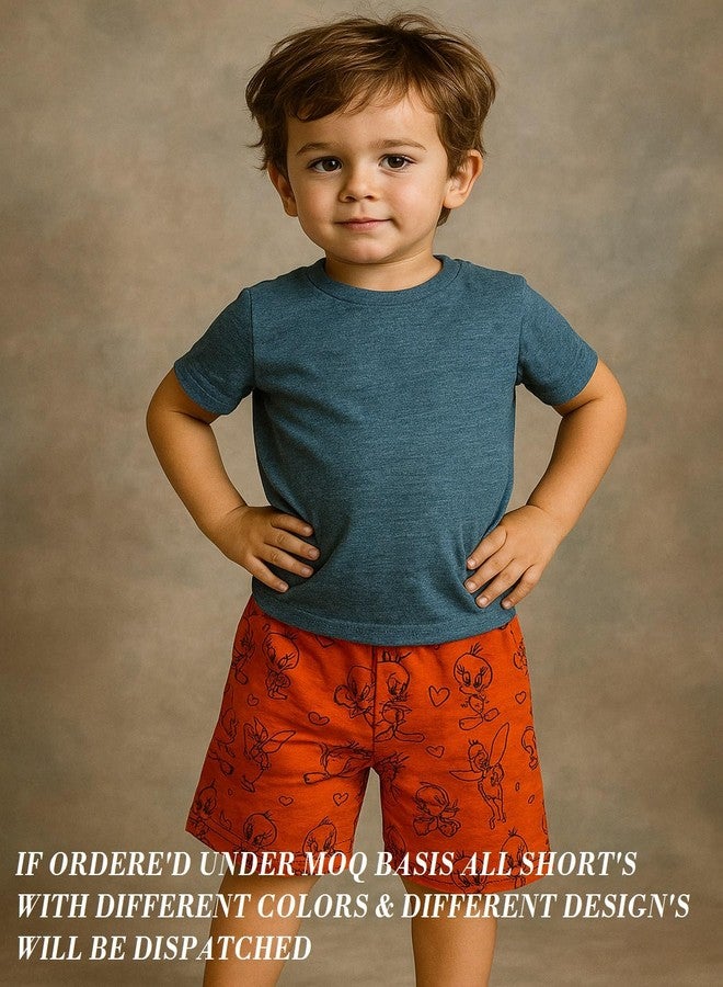 Cortica Kids' Cotton Shorts Combo Pack - Stylish & Comfortable Shorts for Boys, Girls & Kids (Pack of 1 Random Colors & Prints) Multicolour - Image 2