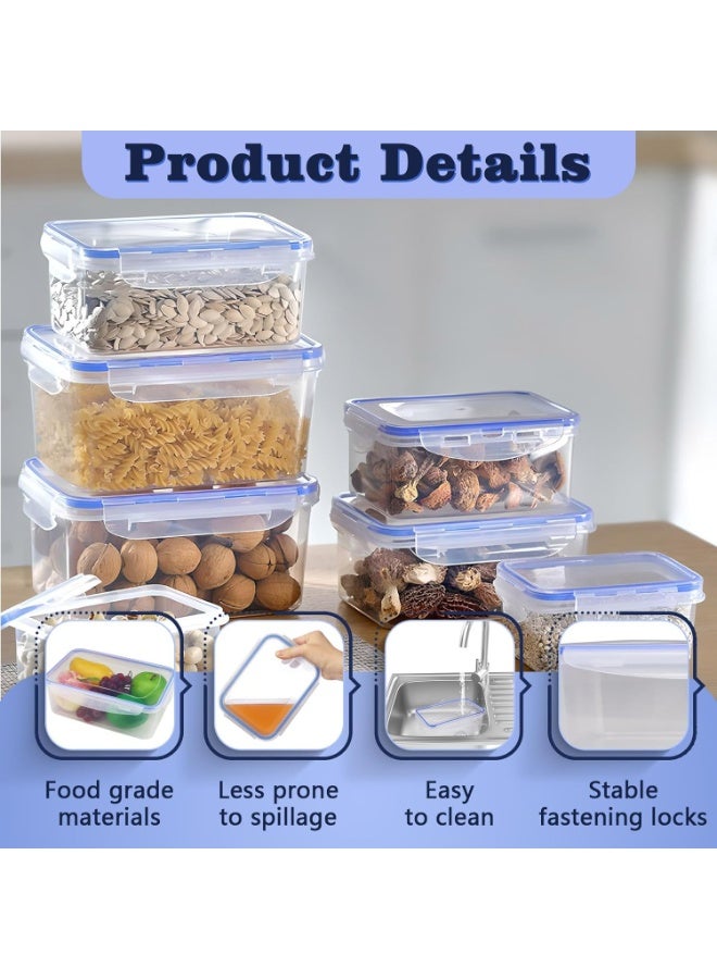 كيلا 4 قطع من حاويات تخزين الطعام البلاستيكية مع أغطية محكمة الإغلاق، حاويات تخزين محمولة في الفريزر، حاويات تحضير وجبات مانعة للتسرب وقابلة لإعادة الاستخدام، صندوق لحفظ الطعام طازجًا في الثلاجة (4 قطع، مربع) - Image 2