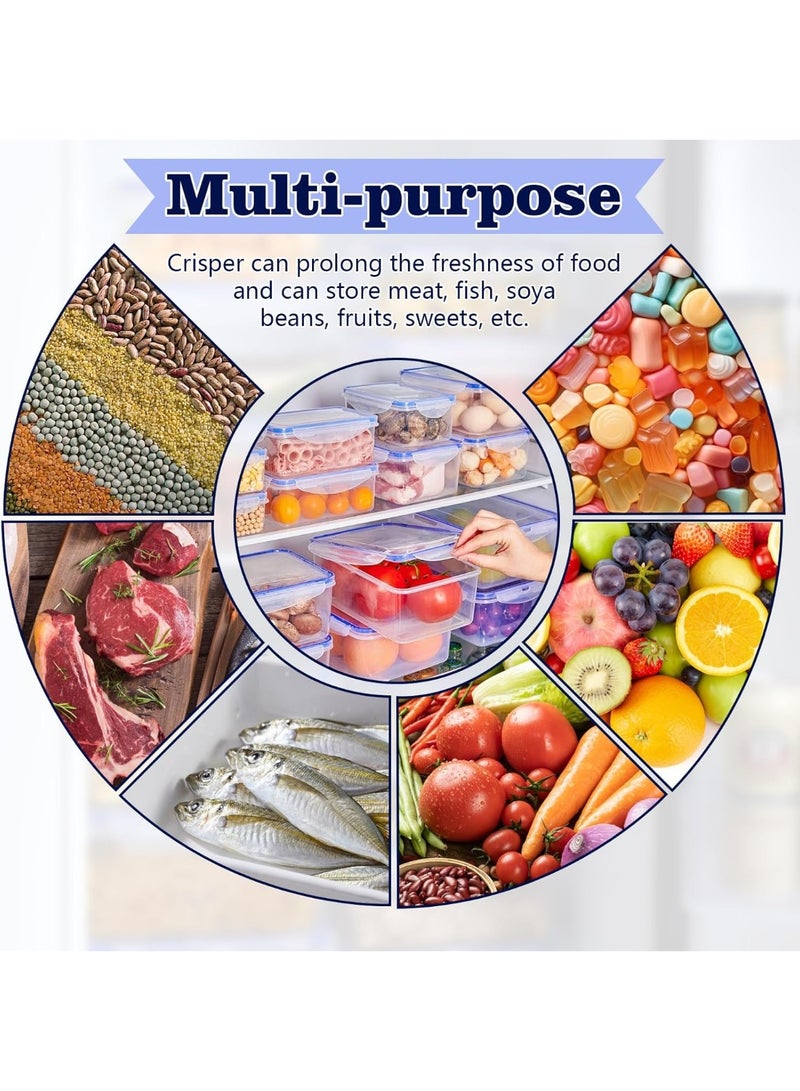 كيلا 4 قطع من حاويات تخزين الطعام البلاستيكية مع أغطية محكمة الإغلاق، حاويات تخزين محمولة في الفريزر، حاويات تحضير وجبات مانعة للتسرب وقابلة لإعادة الاستخدام، صندوق لحفظ الطعام طازجًا في الثلاجة (4 قطع، مربع) - Image 3