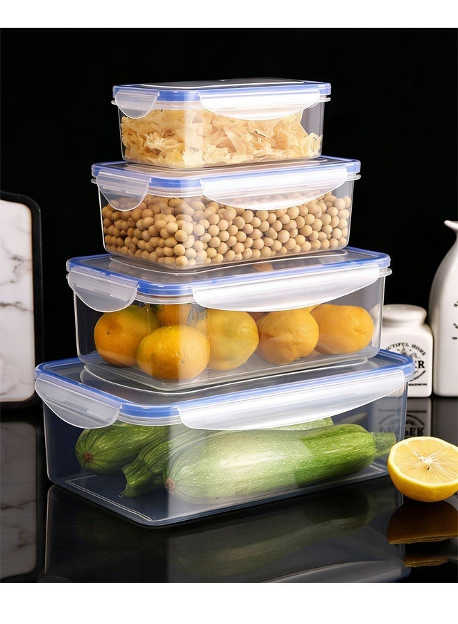 Bukela Airtight Reusable Meal Prep Containers, Leak-Proof & Stackable, 4-Sided Locking Lids, Ideal for Food Storage, Lunch & Leftovers, Microwave, Freezer & Dishwasher Safe, 4 Piece Set - Image 1