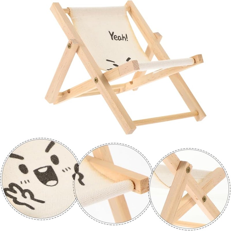 Miniature Beach Chair Phone Stand Business Card Holder Desktop Decor - Image 3