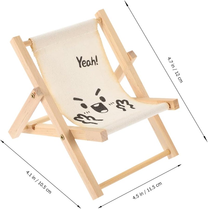 Miniature Beach Chair Phone Stand Business Card Holder Desktop Decor - Image 4