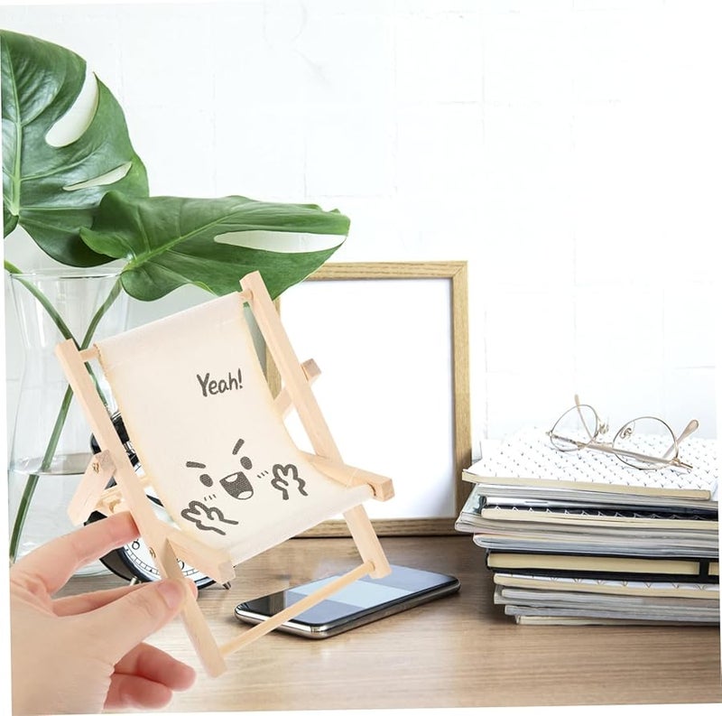 Miniature Beach Chair Phone Stand Business Card Holder Desktop Decor - Image 5
