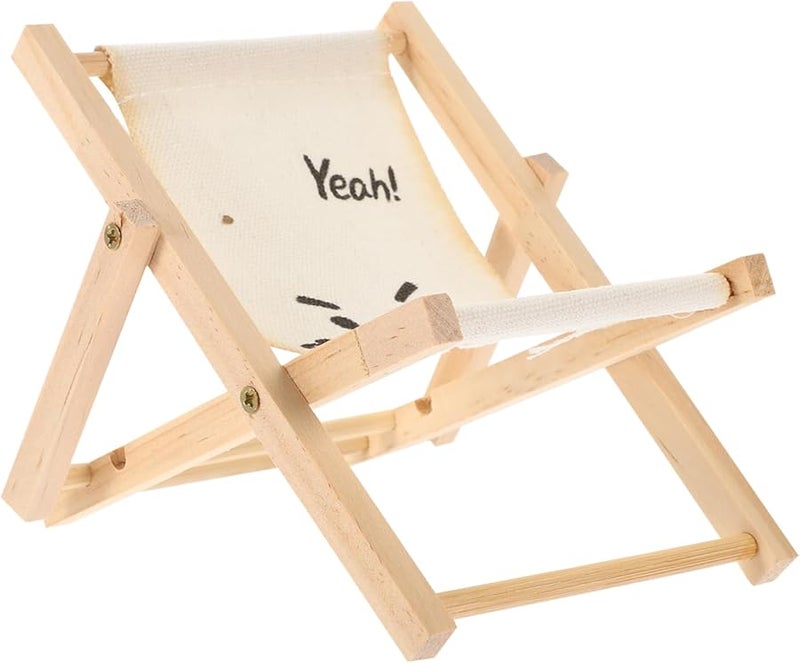 Miniature Beach Chair Phone Stand Business Card Holder Desktop Decor - Image 1