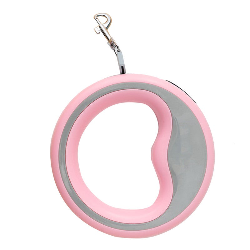 Xs Retractable Pet Leash with 2.5m Long Rope Automatic Retractable Design - Pinkish Retractable Dog Leash with Metal Hook for Outdoor Walking - Image 4