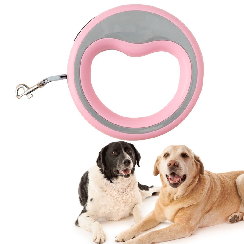 Xs Retractable Pet Leash with 2.5m Long Rope Automatic Retractable Design - Pinkish Retractable Dog Leash with Metal Hook for Outdoor Walking - Image 5