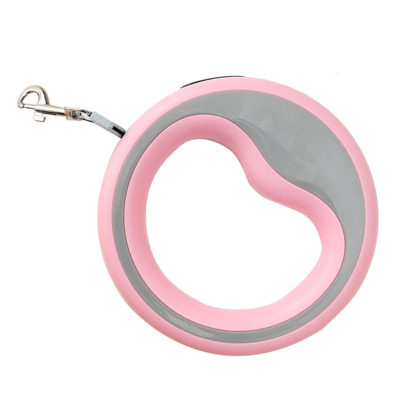 Xs Retractable Pet Leash with 2.5m Long Rope Automatic Retractable Design - Pinkish Retractable Dog Leash with Metal Hook for Outdoor Walking - Image 3
