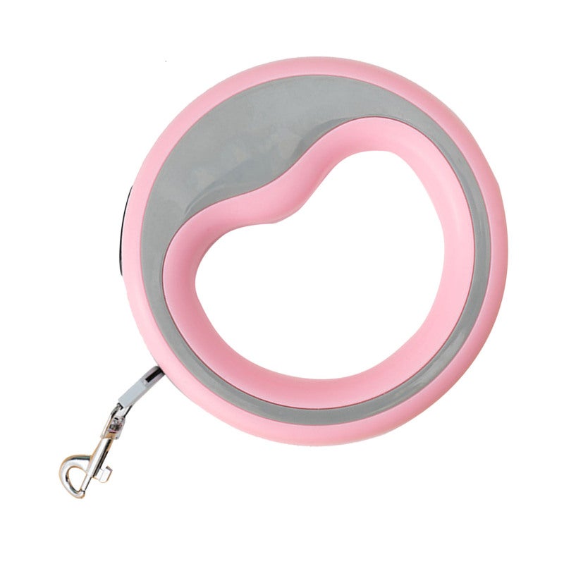 Xs Retractable Pet Leash with 2.5m Long Rope Automatic Retractable Design - Pinkish Retractable Dog Leash with Metal Hook for Outdoor Walking - Image 2