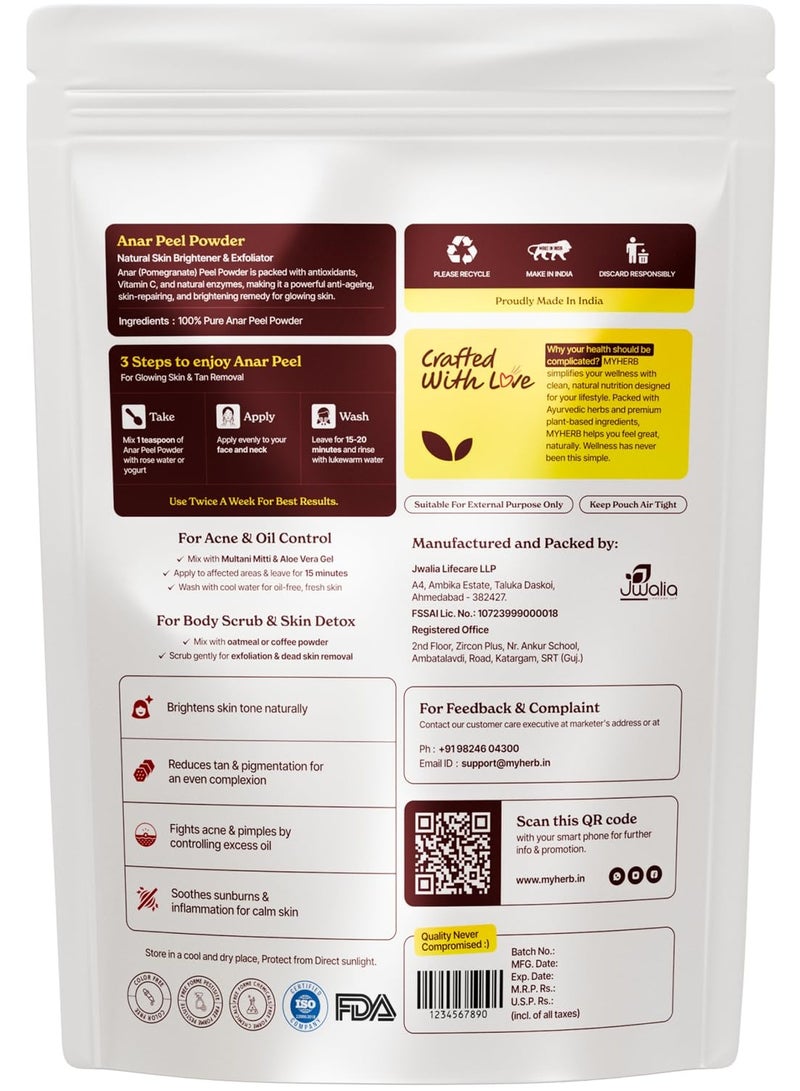 myherb 100% Pure Natural Organic Anar Peel Powder (Pumegranate Peel Powder) || 227 Gm/0.5 Lbs || For Hair And Face Care || For Skin || For Food Grade || For Men And Women - Image 4