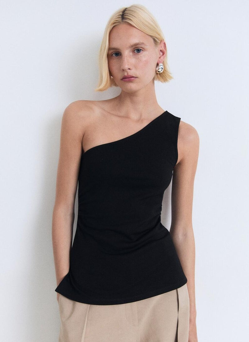 MANGO Asymmetrical Draped Top - Image 1