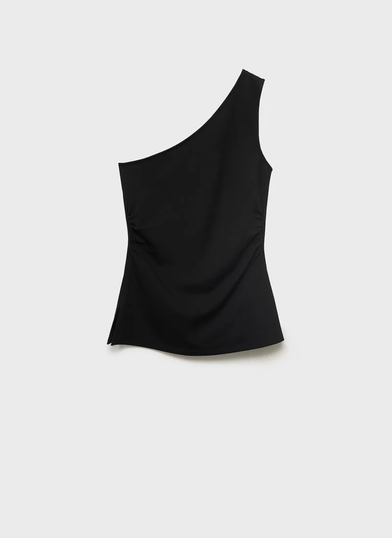 MANGO Asymmetrical Draped Top