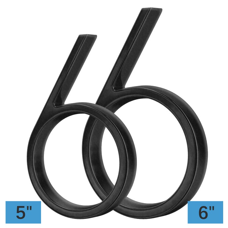OLADOT 6" Stainless Steel Floating House Number 6, Metal Modern House Numbers, Mailbox Decor Number with Nail Kit, Coated Black, 911 Visibility Signage (Large 6) - Image 2
