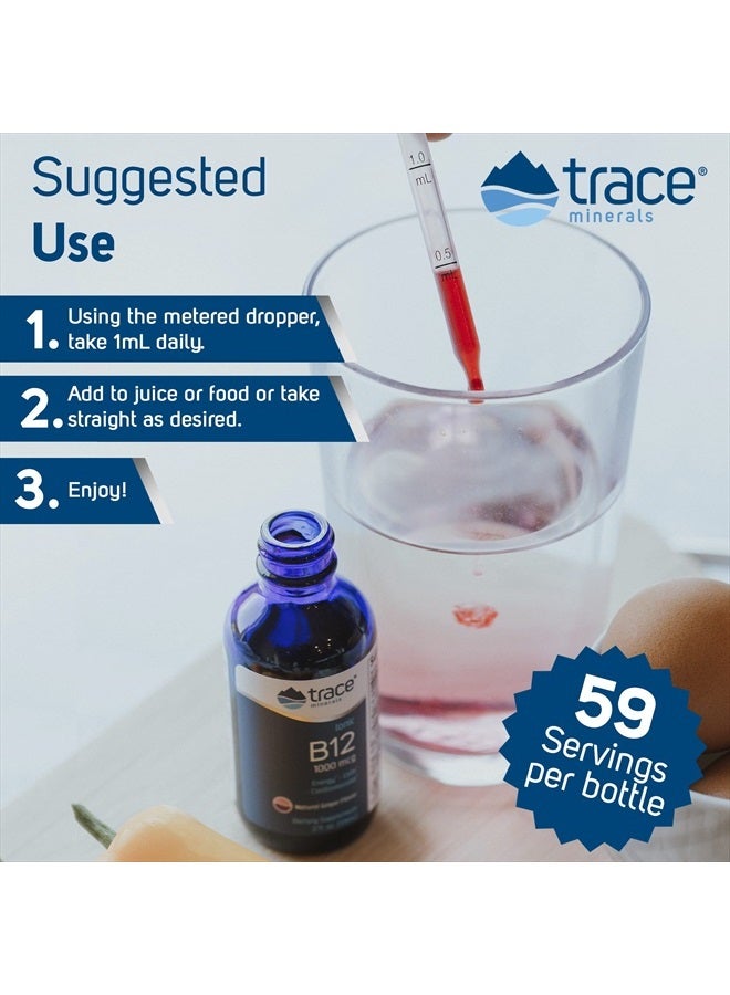 Trace Minerals Liquid Ionic B12 1,000 mcg Supplement, 2 Ounce - Image 4