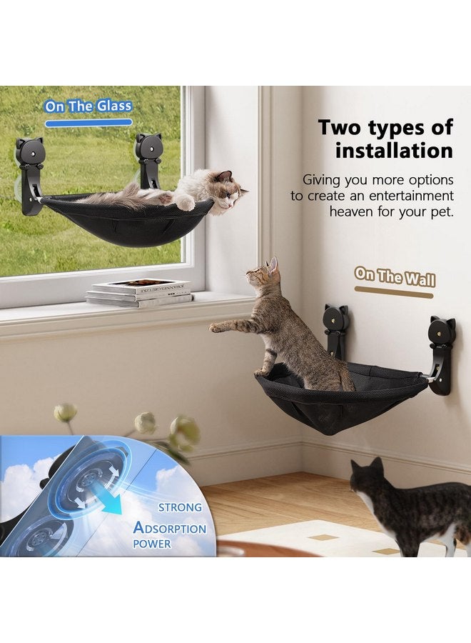 JUNSPOW Cat Window Perch Cordless, Foldable & Stable Cat Beds- Breathable Cat Window Hammock for Overlooking, Sunbathing and Climbing - Maximum Hold Up to 40lb - Image 2