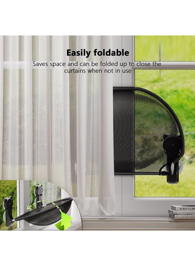 JUNSPOW Cat Window Perch Cordless, Foldable & Stable Cat Beds- Breathable Cat Window Hammock for Overlooking, Sunbathing and Climbing - Maximum Hold Up to 40lb - Image 4