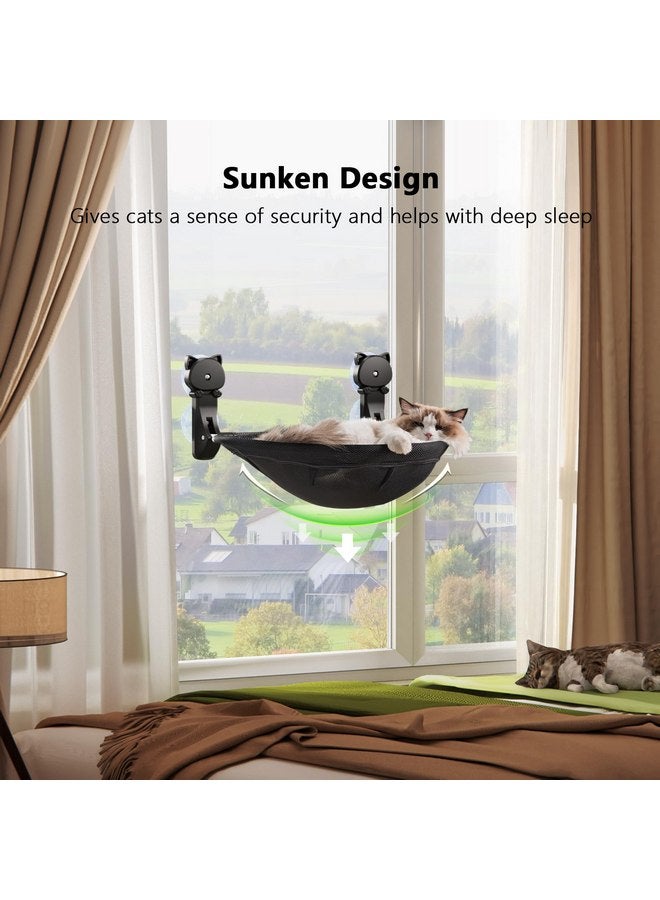 JUNSPOW Cat Window Perch Cordless, Foldable & Stable Cat Beds- Breathable Cat Window Hammock for Overlooking, Sunbathing and Climbing - Maximum Hold Up to 40lb - Image 3