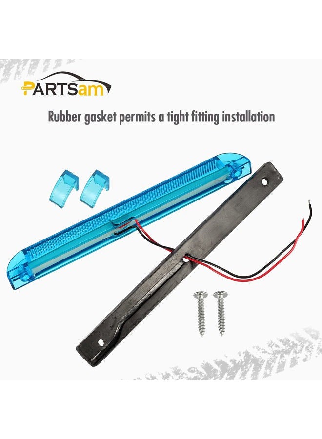 Partsam 2pcs Blue - 18LED 8'' Utility Strip Light Bar Auto Marker Light Car Led 12V Low Current Draw, 8 Inch Blue Led Strip Bar, Slim Line RV Boat Marine Led Utility Lights Surface Mount - Image 5