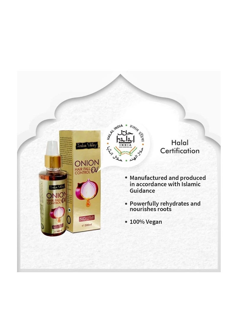 Indus Valley Organic Halal Certified Onion Oil For Hair Fall Control | No Synthetic Color or Fragrance | Zero Toxin 200ml - Image 2