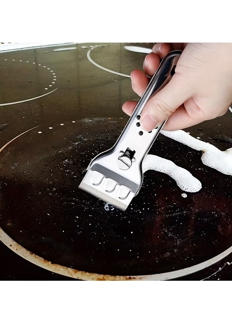 Generic 1Pcs Cleaning Scraper, Multipurpose Scraper With Blade, Paint Scraper, Oil Dirt Cleaner, Kitchen Cleaner For Ceramic Induction Cooktops, Cleaning Tool,Ready For School, Apartment Essentials  - Image 3