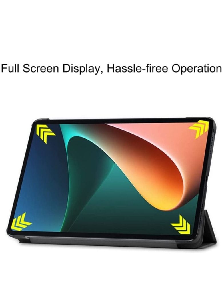 Case For Xiaomi Pad 5/Pad 5 Pro 2021 Tri-Fold Smart TPU Back Stand Tablet Cover with Pencil Holder for mipad 5 pro 5G (Black) - Image 2