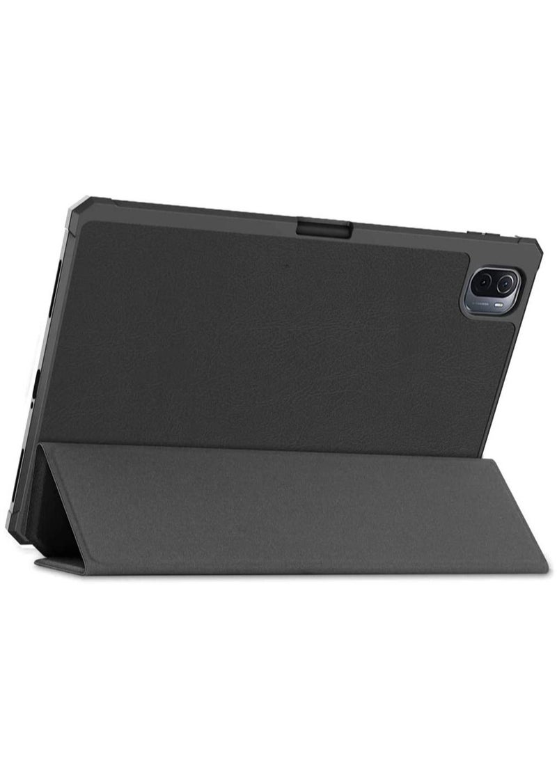 Case For Xiaomi Pad 5/Pad 5 Pro 2021 Tri-Fold Smart TPU Back Stand Tablet Cover with Pencil Holder for mipad 5 pro 5G (Black) - Image 5