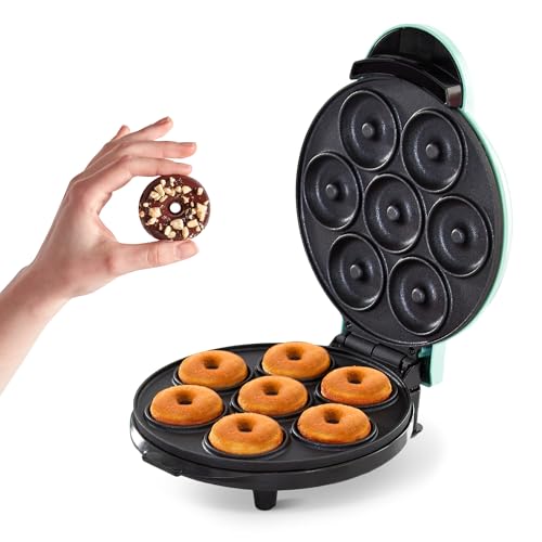DASH Mini Donut Maker Machine for Kid-Friendly Breakfast, Snacks, Desserts & More with Non-stick Surface, Makes 7 Doughnuts - Aqua - Image 1