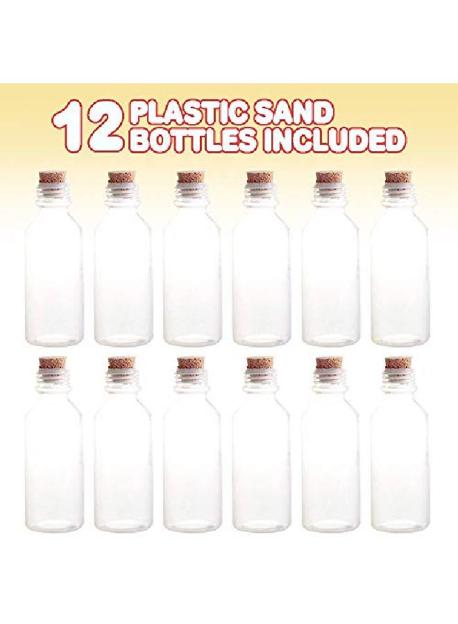 ArtCreativity زجاجات فن الرمل البلاستيكية مع سدادات عبوة من 12 زجاجة سعة 2 أونصة حاويات شفافة لفن الرمل رسالة في زجاجة دعوات الزفاف مستلزمات الفنون والحرف الممتعة للأطفال الرمل غير متضمن - Image 2