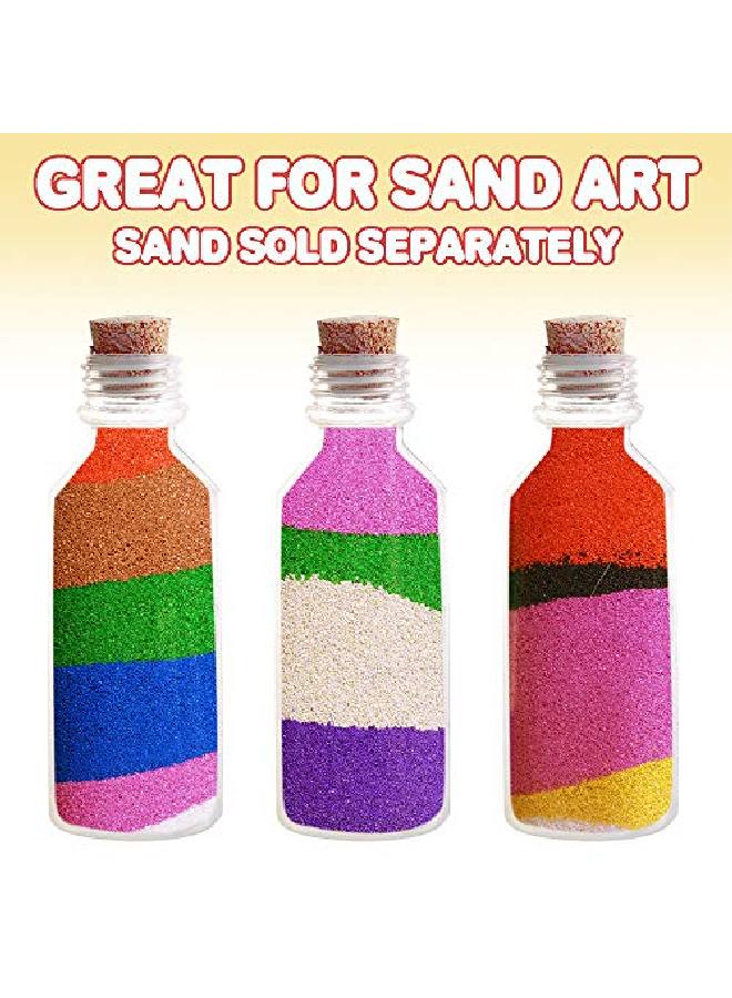 ArtCreativity زجاجات فن الرمل البلاستيكية مع سدادات عبوة من 12 زجاجة سعة 2 أونصة حاويات شفافة لفن الرمل رسالة في زجاجة دعوات الزفاف مستلزمات الفنون والحرف الممتعة للأطفال الرمل غير متضمن - Image 4