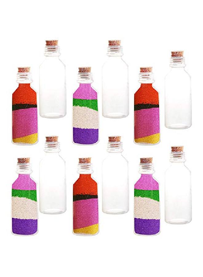 ArtCreativity زجاجات فن الرمل البلاستيكية مع سدادات عبوة من 12 زجاجة سعة 2 أونصة حاويات شفافة لفن الرمل رسالة في زجاجة دعوات الزفاف مستلزمات الفنون والحرف الممتعة للأطفال الرمل غير متضمن - Image 1