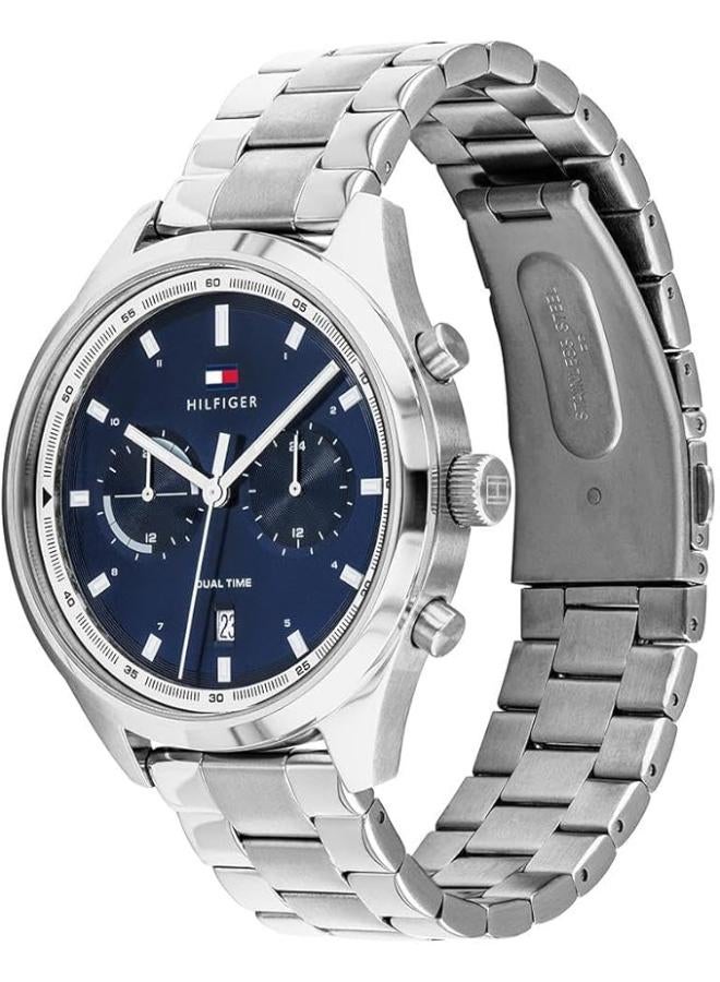 TOMMY HILFIGER Tommy Hilfiger Men's Analogue Quartz Watch with Stainless Steel Strap 1791725, Blue, bracelet - Image 2