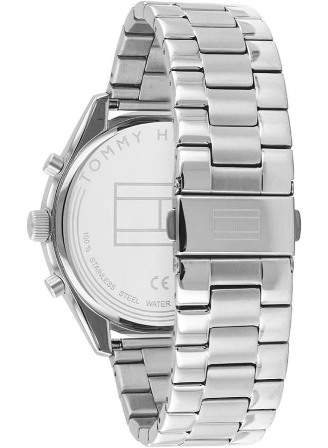 TOMMY HILFIGER Tommy Hilfiger Men's Analogue Quartz Watch with Stainless Steel Strap 1791725, Blue, bracelet - Image 3